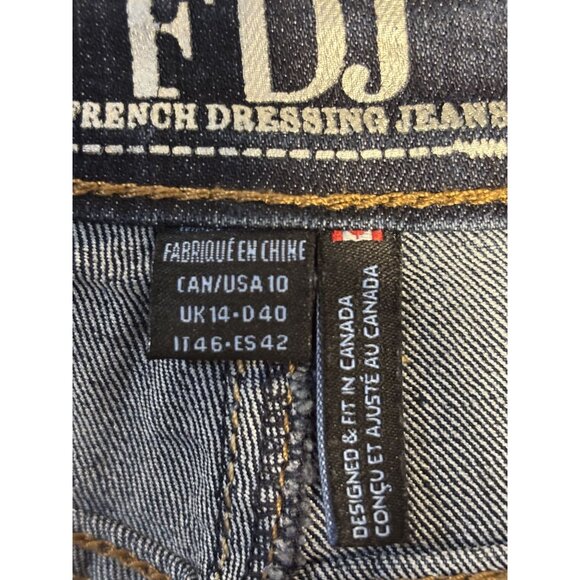 FDJ French Dressing Jeans Suzanne Slim Leg High -Rise Denim Size 10 Dark Wash - Picture 4 of 13